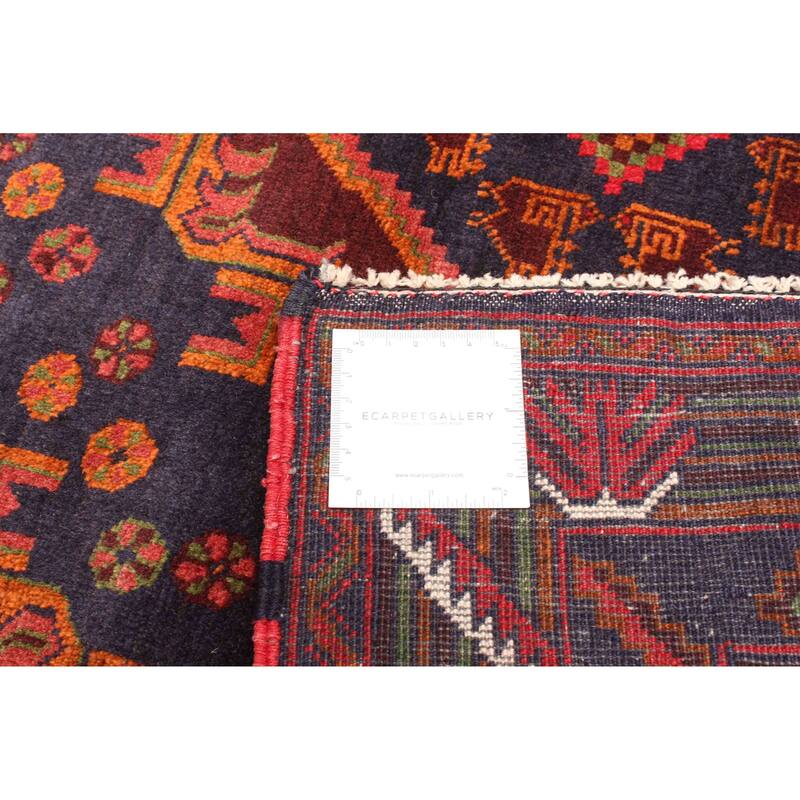 ECARPETGALLERY Hand-knotted Teimani Dark Navy Wool Rug - 3'10 x 6'3