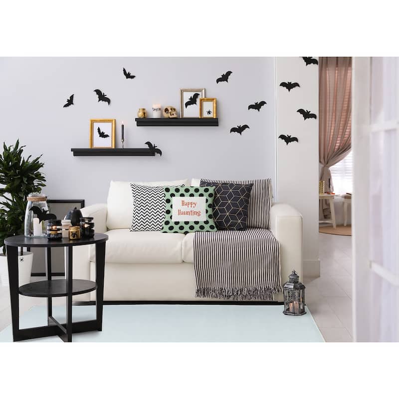 Halloween Happy Haunting Dots Accent Pillow