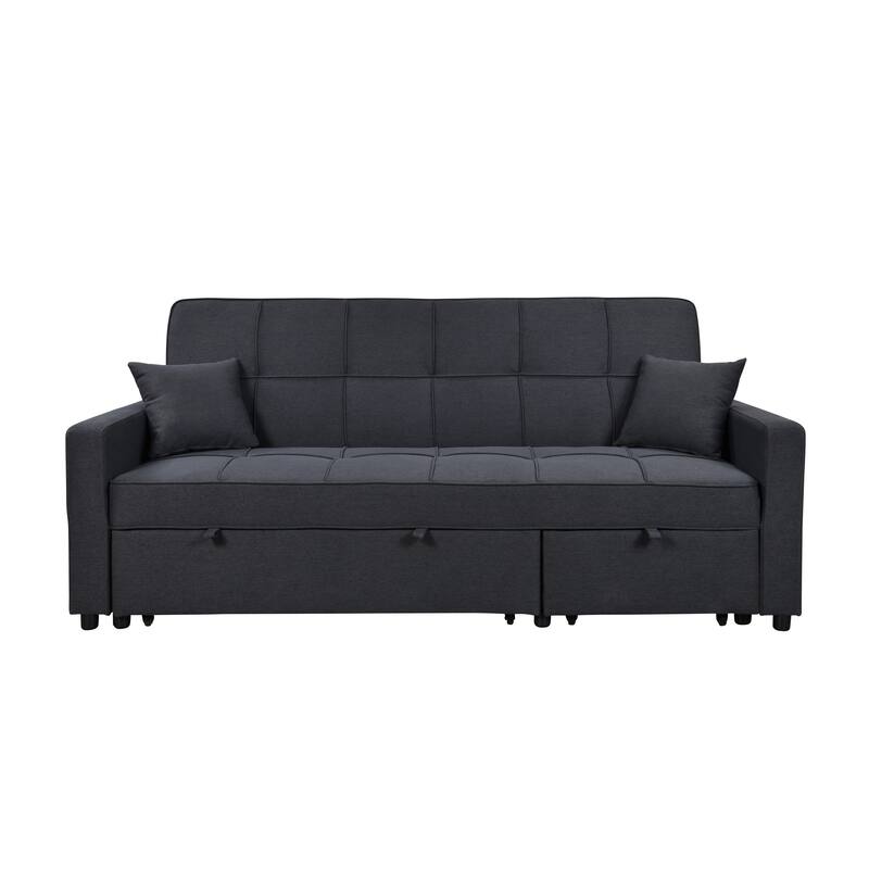 Roomfitters 83" Oversized Upholstered Sofa Bed with Pull-Out Couch Bed & Adjustable Backrest, 3-Seater Convertible Sleeper Sofa