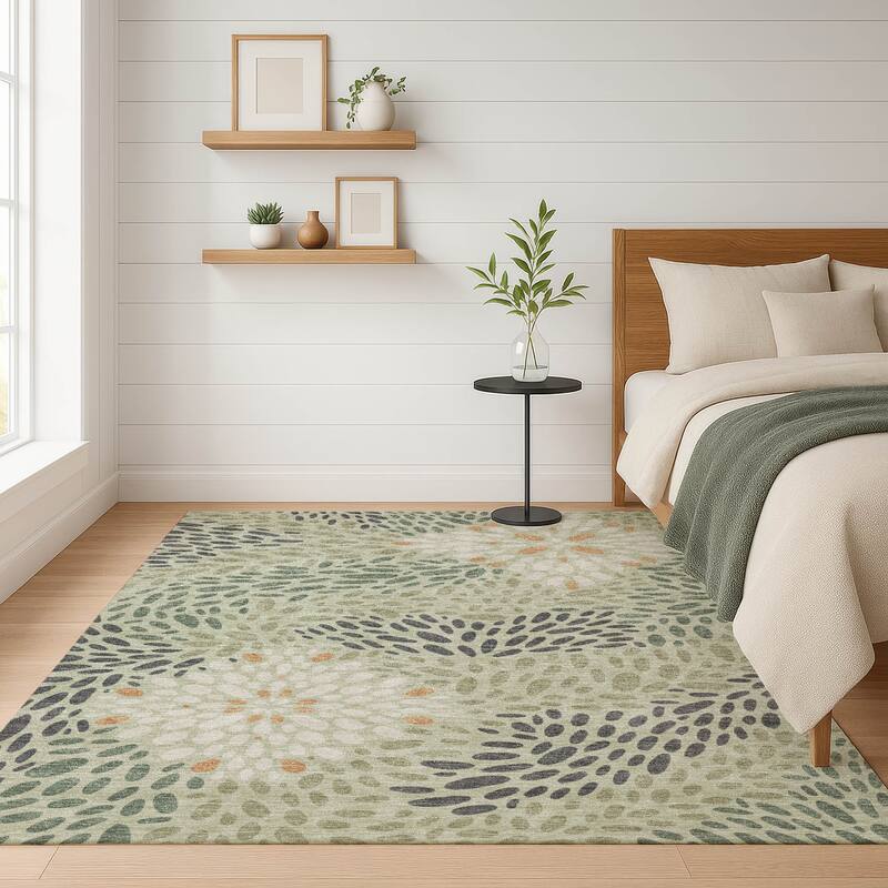 Machine Washable Indoor/ Outdoor Modern Genoa Chantille Rug