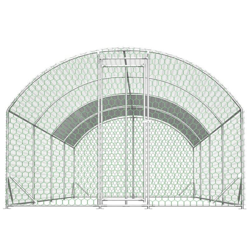 Large Walk-In Metal Chicken Coop – Dome-Shaped Poultry Run with Waterproof & UV-Resistant Cover, Heavy-Duty 1" Tube Frame .