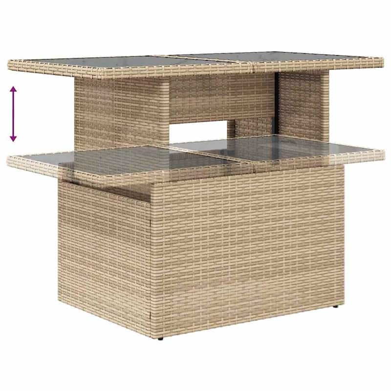 vidaXL Patio Sofa Set with Cushions Outdoor Furniture 10 Piece Poly Rattan - 21.7 x 39.4 x 28.7