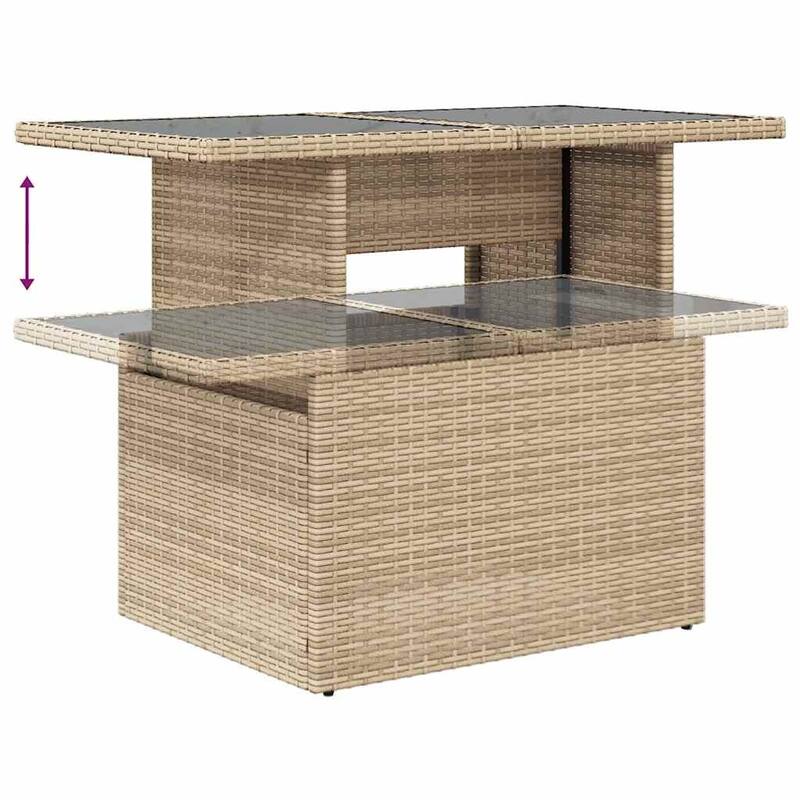 vidaXL Patio Sofa Set with Cushions Outdoor Furniture 8 Piece Poly Rattan