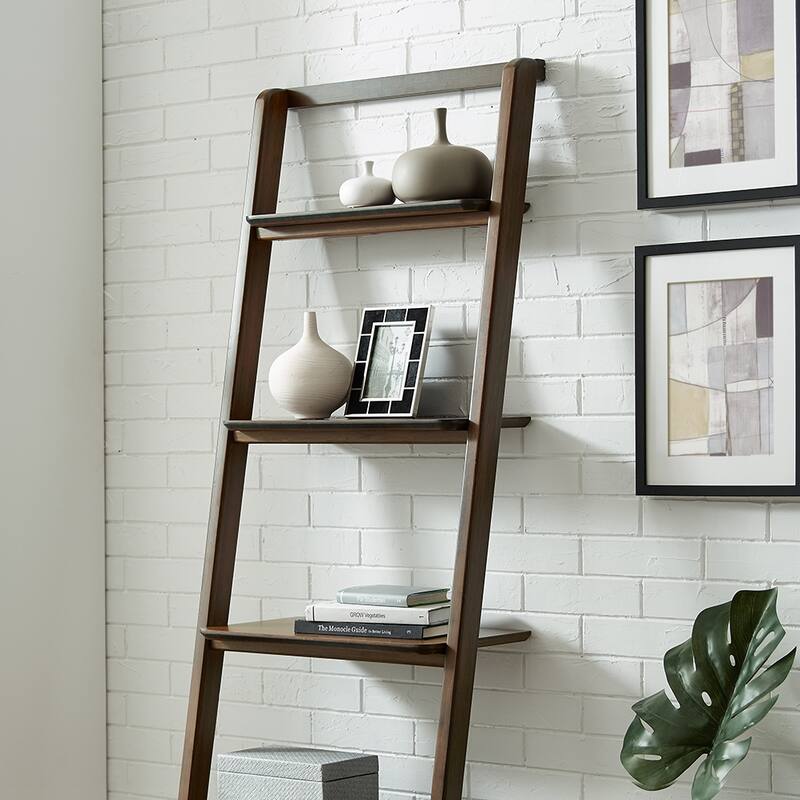 Dylan Leaning Bookshelf, Coffee