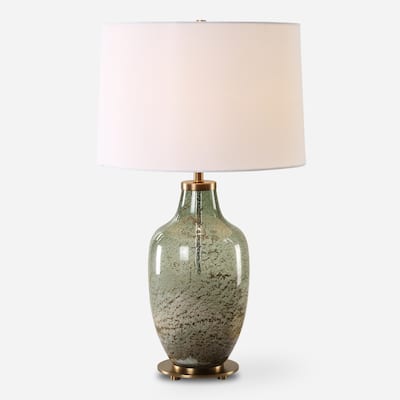 Uttermost Chianti Olive Glass Table Lamp - 27.5" H X 16" W X 16" D