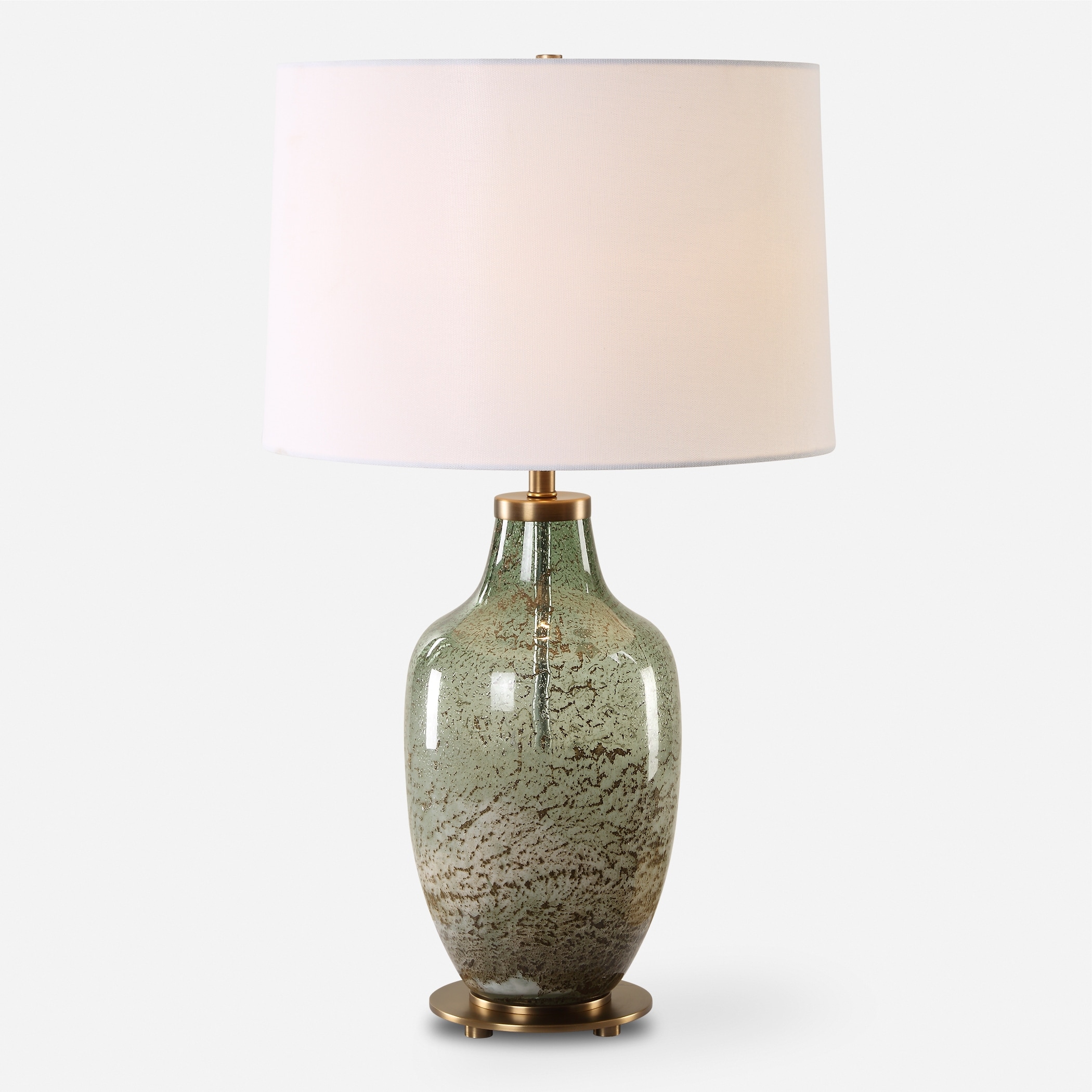 Uttermost Chianti Olive Glass Table Lamp - 27.5" H X 16" W X 16" D