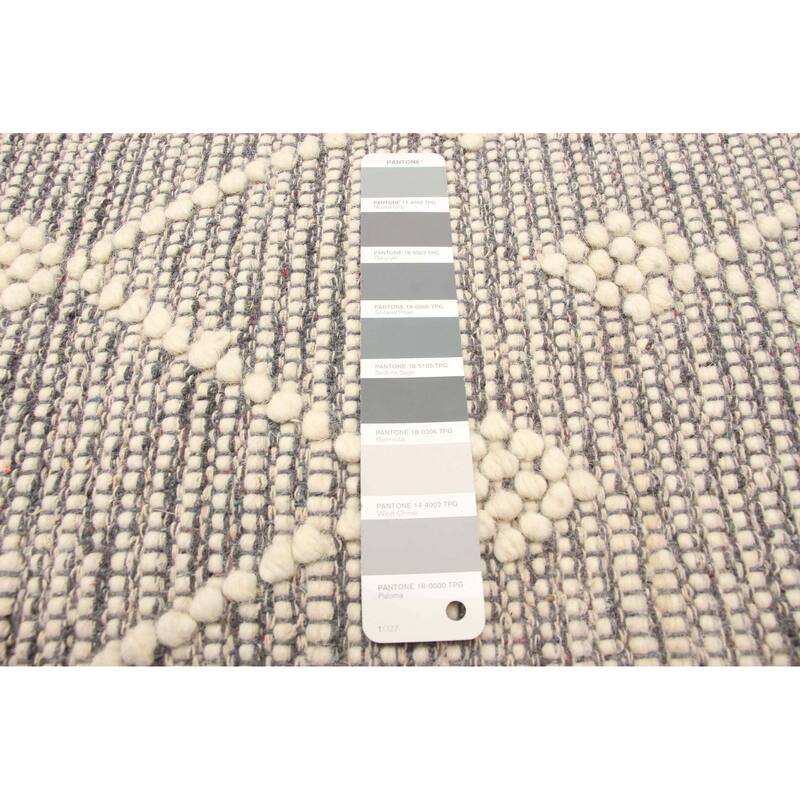 ECARPETGALLERY Braid weave Sienna Grey Wool Rug - 5'0 x 8'5