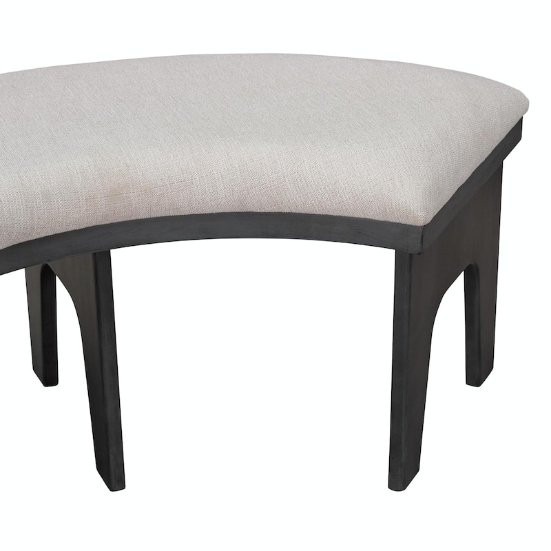5-Piece Rustic Charm Round Dining Set - 3 Upholstered Chairs with Curved Bench