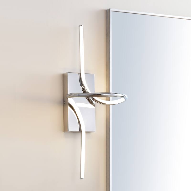 Crucis Minimalist Metal Integrated LED Vanity Light Sconce, by JONATHAN Y