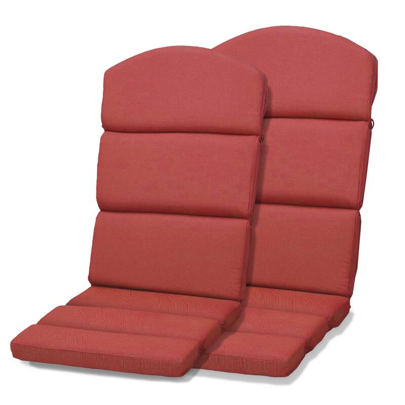 Aoodor Patio Chair Cushion Set of 2 - High-Back Adirondack Patio Cushions with Ties - N/A - Red