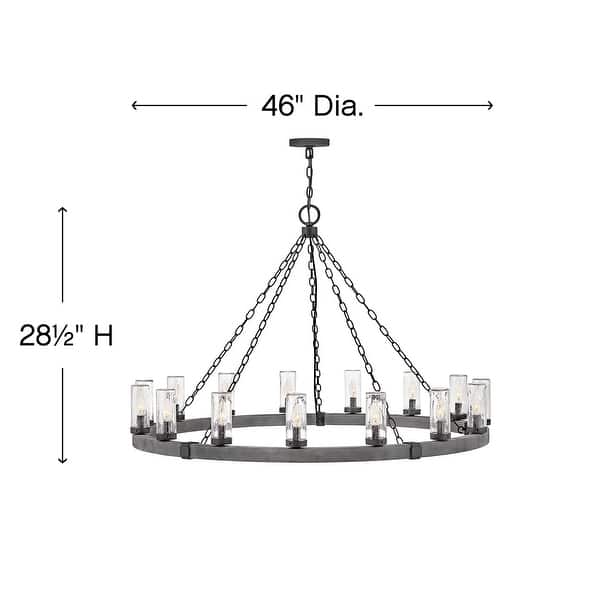 dimension image slide 0 of 2, Hinkley Lighting Sawyer 15 Light 46" Wide Open Air Outdoor Chandelier