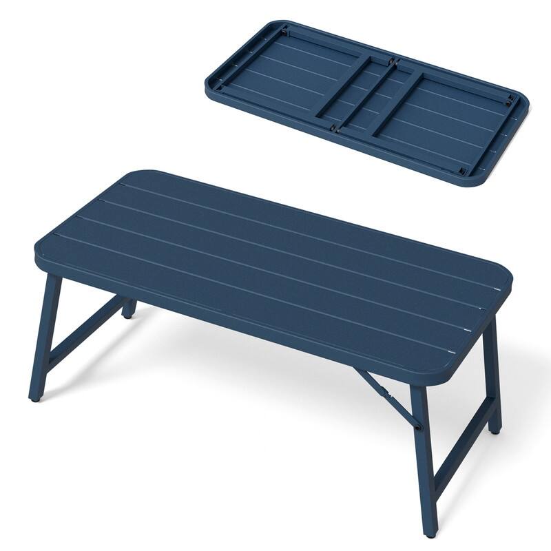 36 in. Folding Rectangle Metal Table,Outdoor Portable Picnic Table