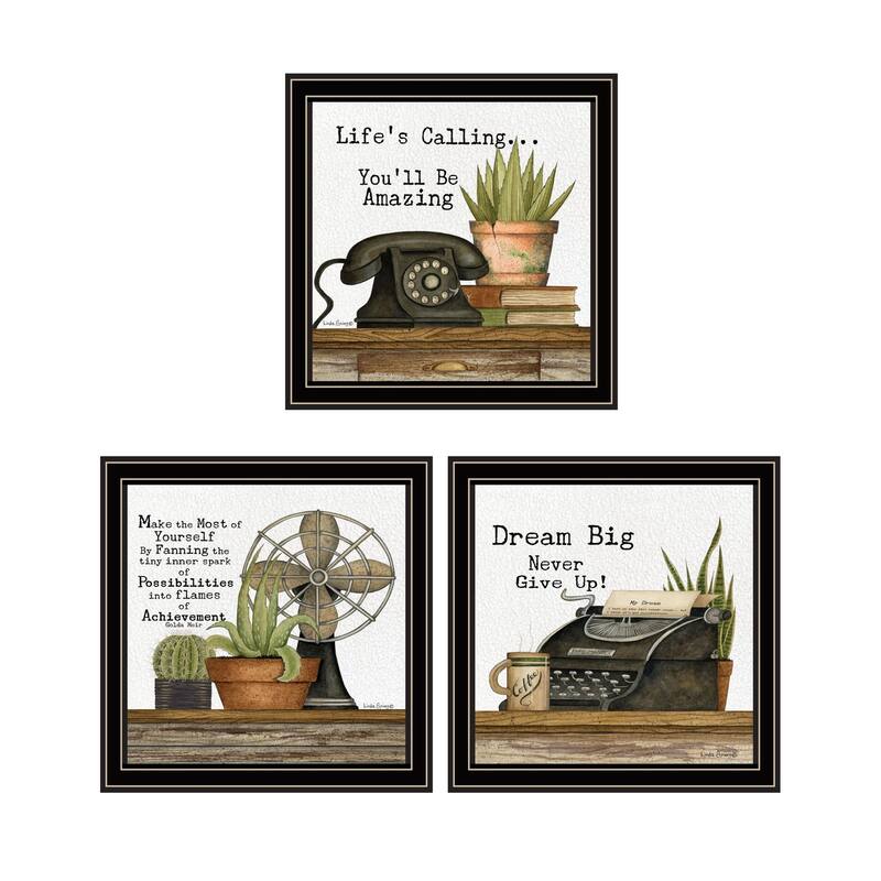 Trendy Decor 4U "Make the Most of Yourself" Printed Framed Wall Art by Linda Spivey - Multi - 14 x 14