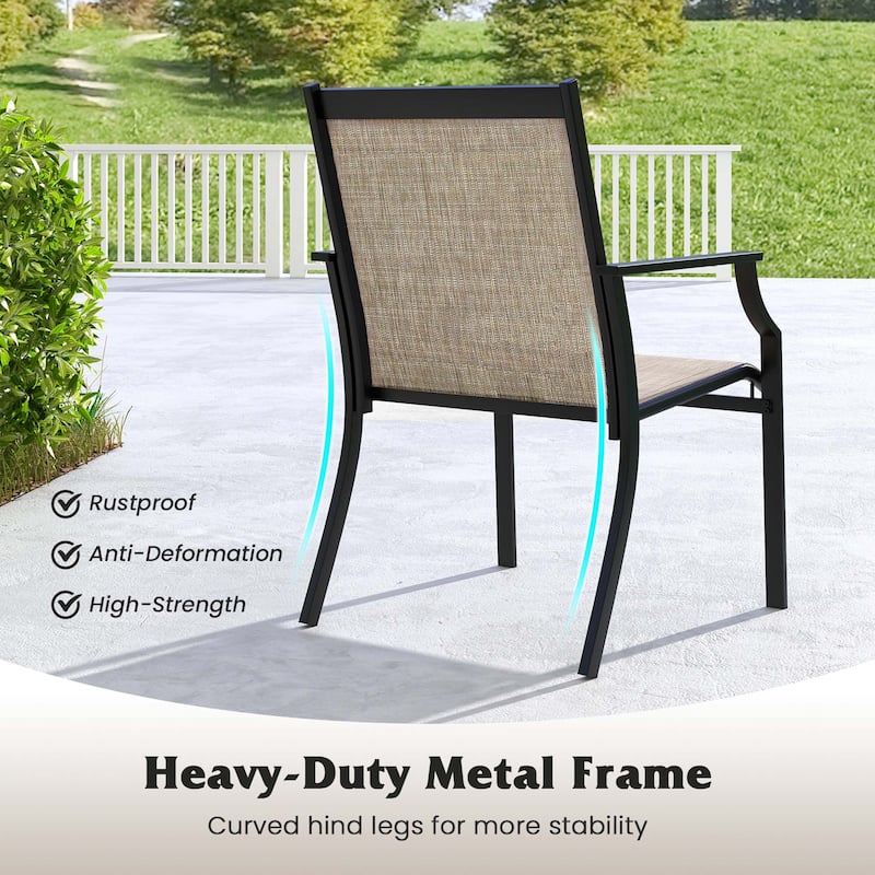 Costway 2 Piece Patio Dining Chairs Large Outdoor Chairs with - See Details