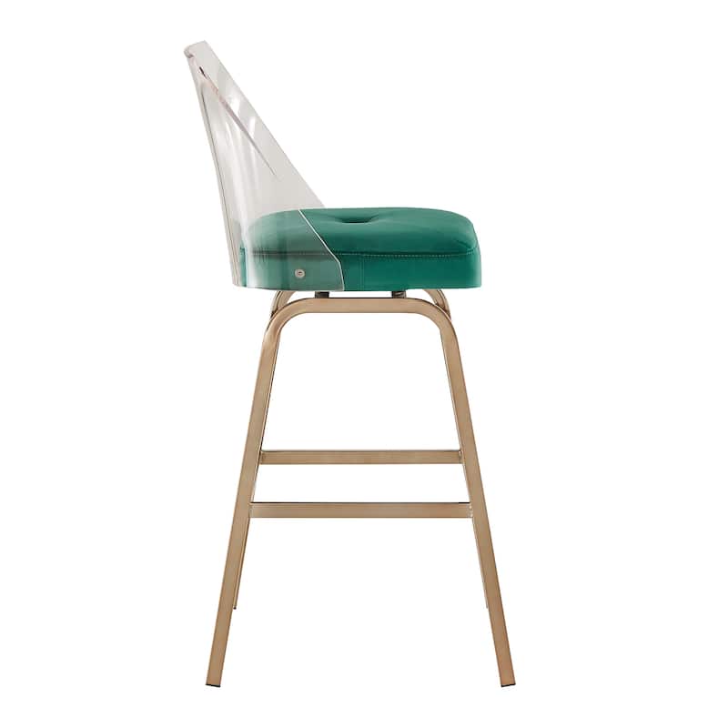 Lennox Velvet Bar Height Swivel Stools (Set of 2) by iNSPIRE Q Bold