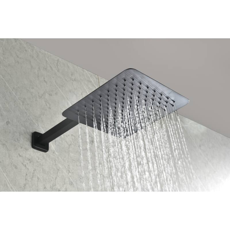 Wall mounted shower system with 6 body sprays and hand shower