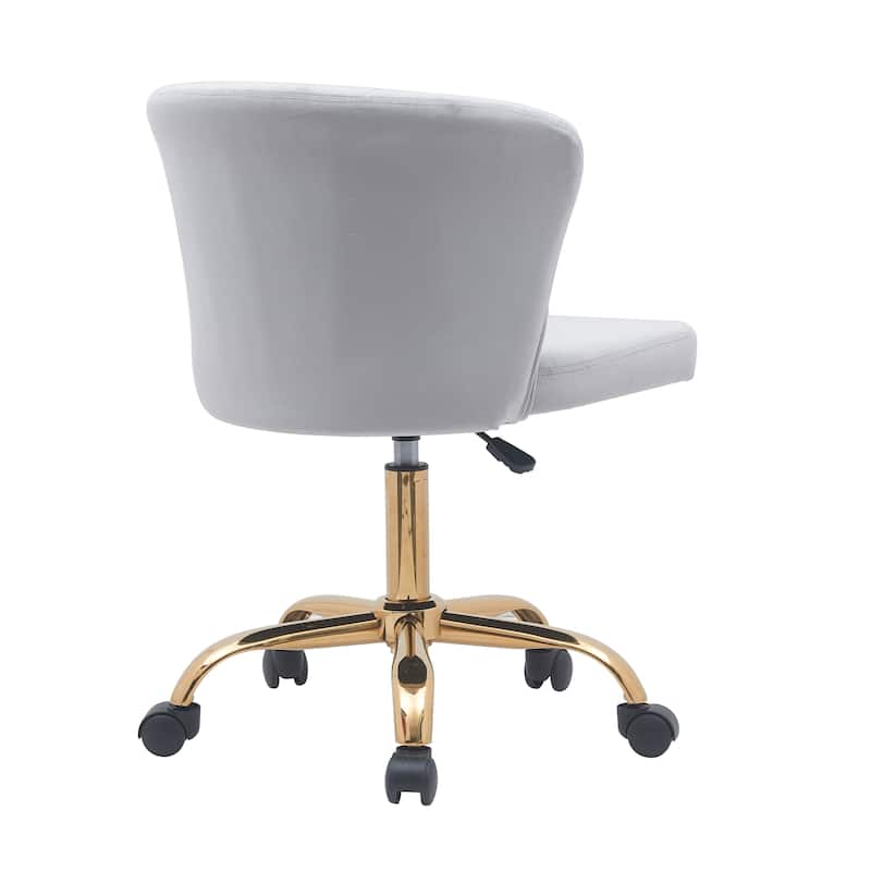 Porthos Home Rye Velvet Office Chair with Gold Chrome Legs