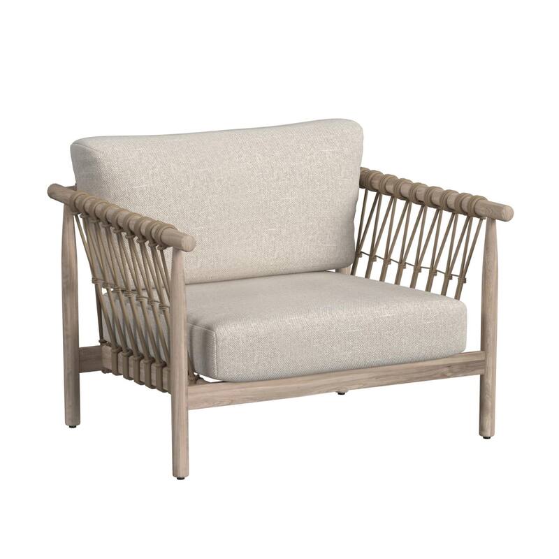 Classic Home Leo Teak Wood Outdoor Accent Chair - Beige