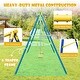 preview thumbnail 11 of 9, Metal Swing Set for Backyard with 2 Swing Seats and 2 Glider Seats-Blue - Multi
