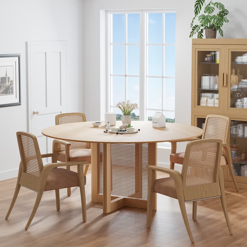 Solid Wood Round Dining Table 4-6 People