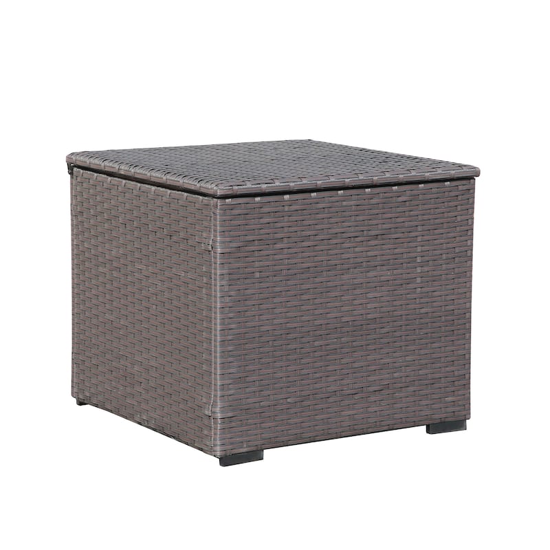 Outdoor Wicker Storage Box 90 Gallon Resin Deck Box