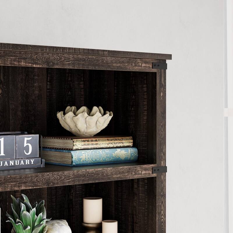 5 Tier Bookcase Modern Farmhouse Book Shelf