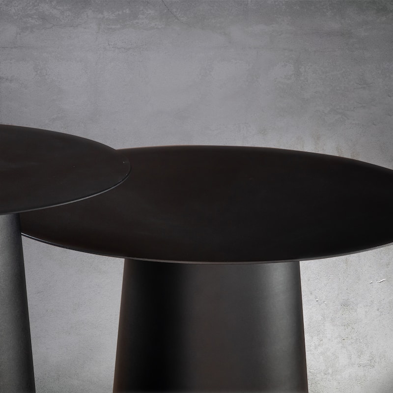 CraftHome Outdoor Modern and Elegant Single Round Coffee Table with Sturdy Iron Base