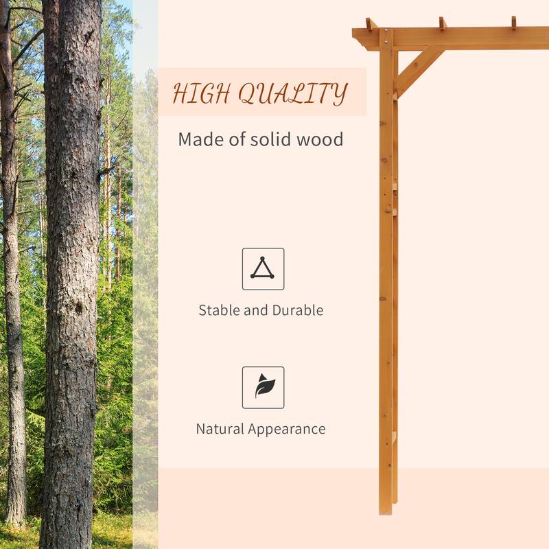 Outsunny 85" Wooden Garden Arbor for Wedding and Ceremony - Orange