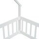 preview thumbnail 27 of 25, Kids Furniture Twin Size Wood House-Shaped Floor Bed Kids Bed with Fence and Guardrails, Grey