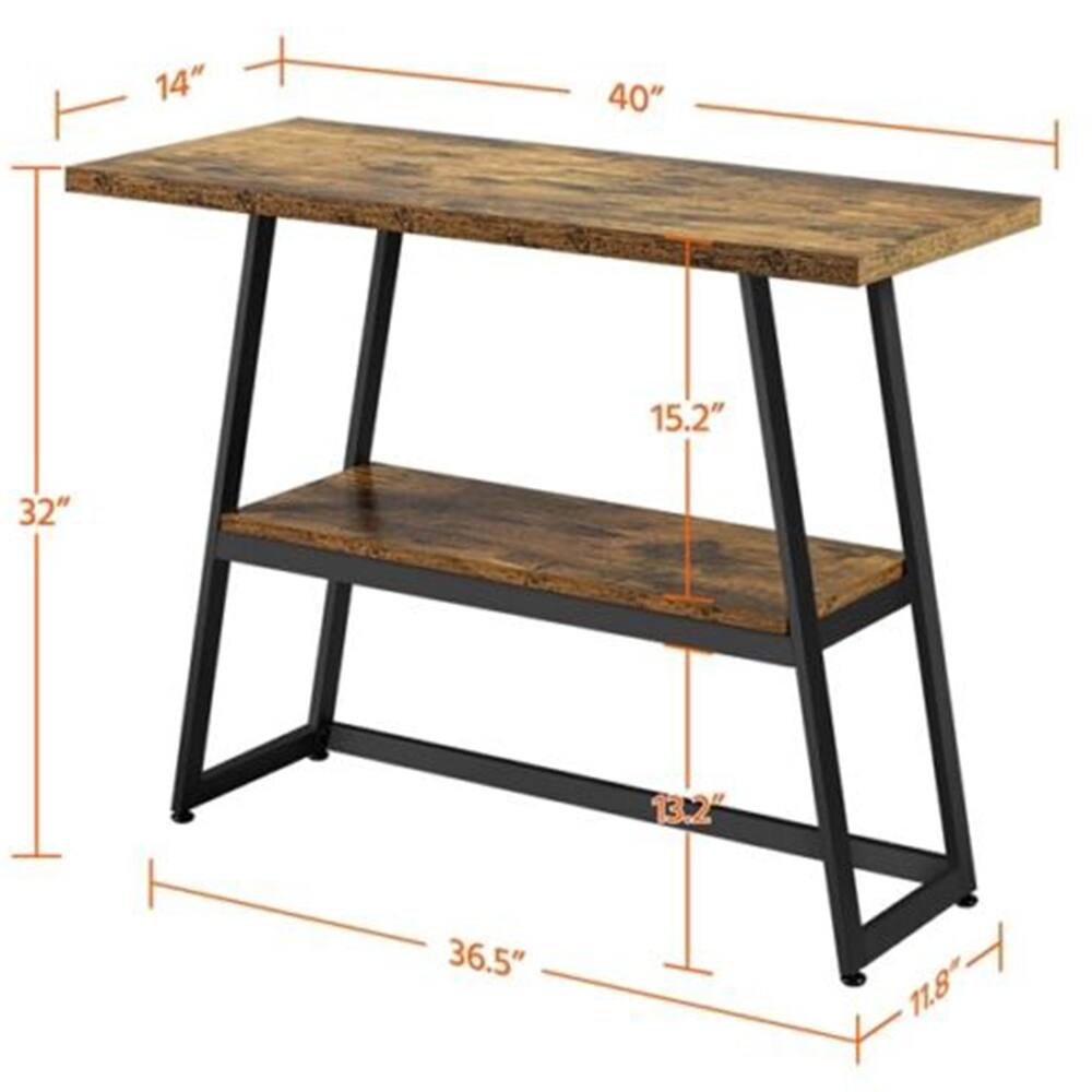 Console Table for Entryway Industrial Sofa Table Shelf for Living Room