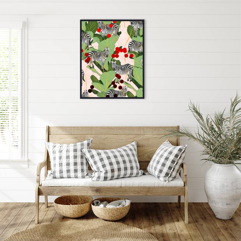 Zebra Harem by Uma Gokhale Framed Canvas Wall Art