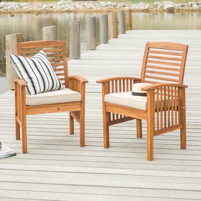Middlebrook Surfside Acacia Wood Outdoor Chairs, Set of 2