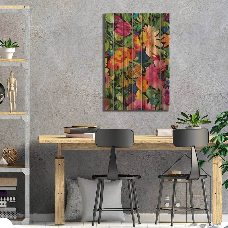 Nocturne Print On Wood by Kim Parker - Multi-Color
