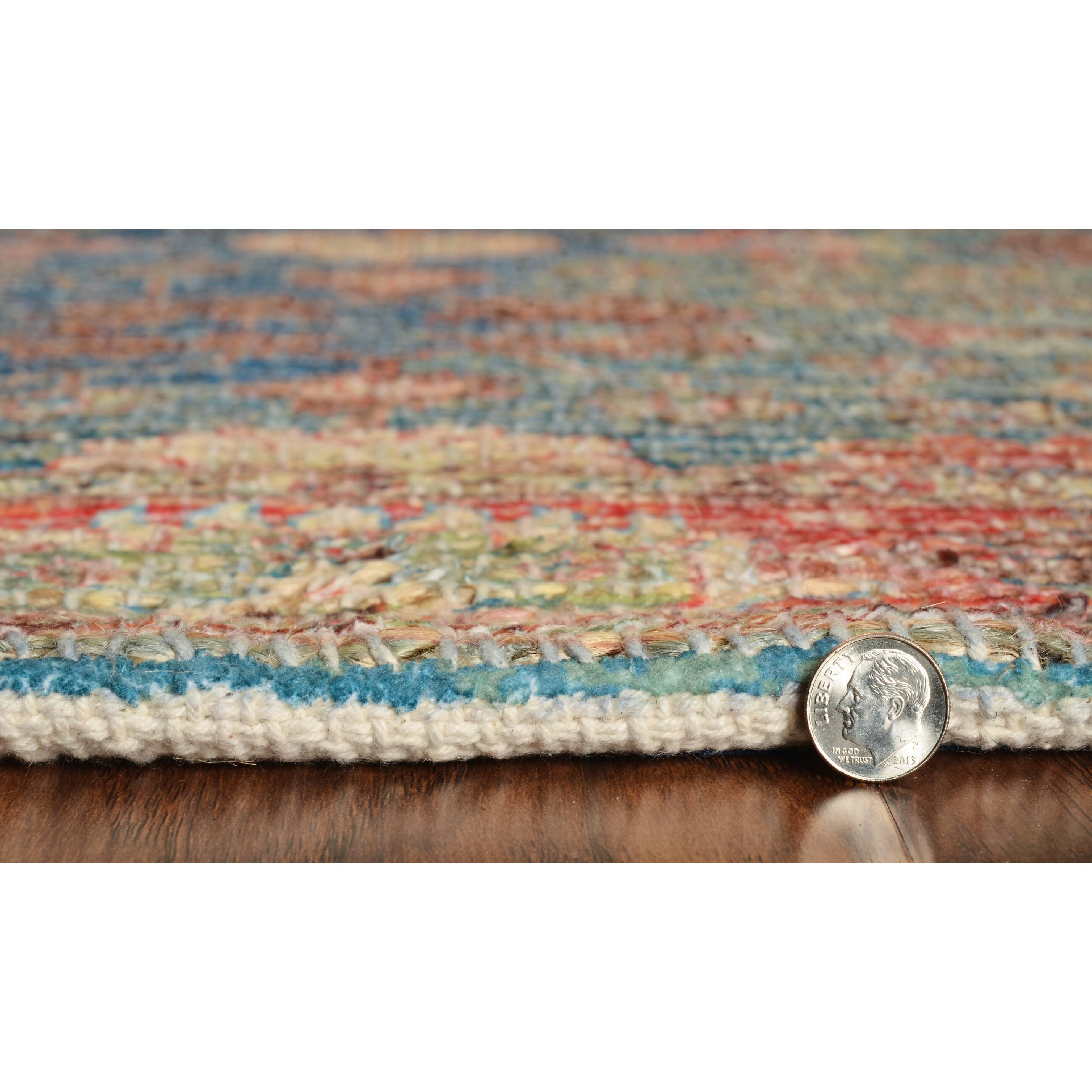 The Curated Nomad Lamartine Handwoven Jute Blue/ Red Traditions Area