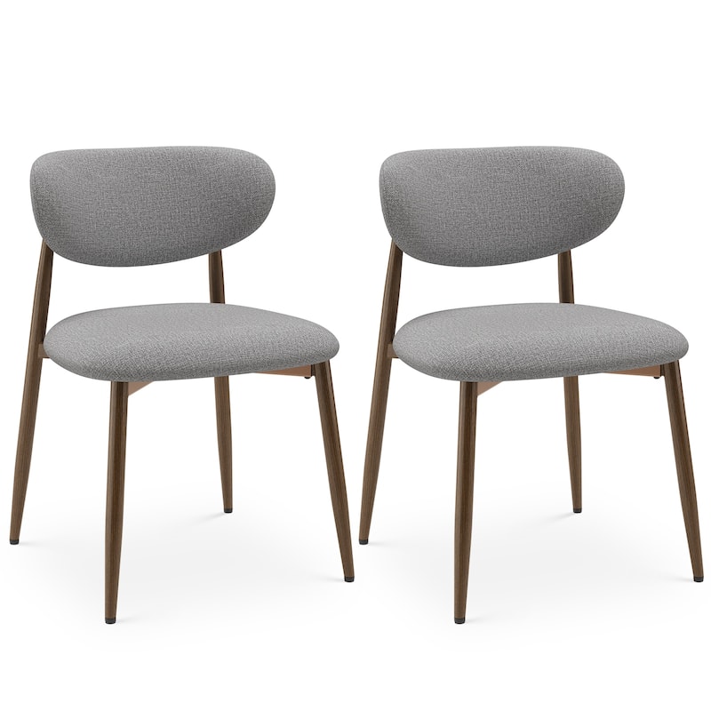 RENEWLINE Mid-Century Modern Tapered Dining Chairs with Upholstered Seat & Iron Frame