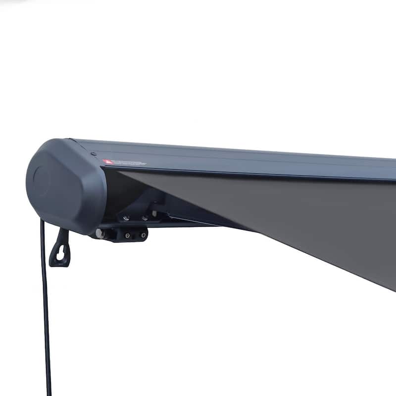 Italian Series Full Cassette Motorized Patio Awning with App + Remote - Grigio (Gray) - 14 x 10 ft