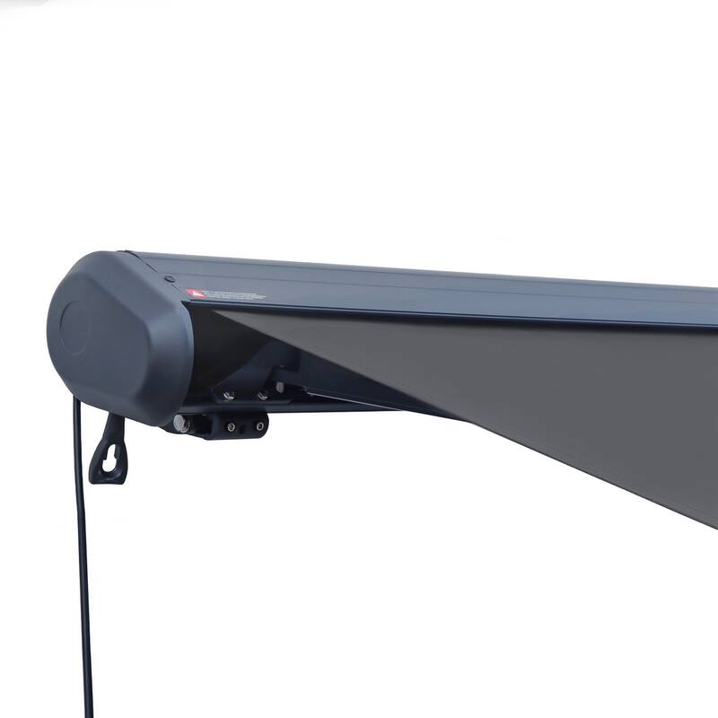 Italian Series Full Cassette Motorized Patio Awning with App + Remote - Grigio (Gray) - 16 x 10 ft
