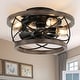 preview thumbnail 9 of 42, Oaks Aura 5-Light Farmhouse Wood Chandelier, Drum Chandelier for Dining Room Height Adjustable 18" - Wood Ceiling Fan