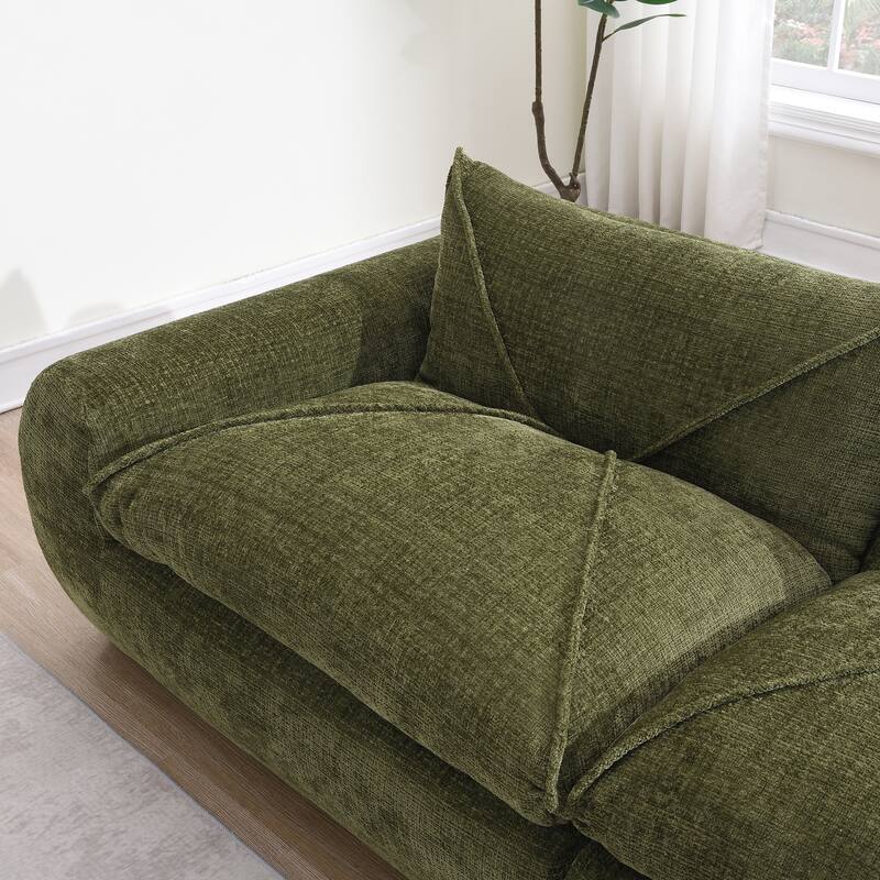 116" Chenille Fully Compressed Sectional Sofa with High-Density Foam, and 6-Seater Modular Cloud Couch