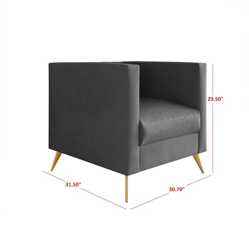 Clayfell Weiss Velvet Square Arm Chair/ Loveseat/ Sofa