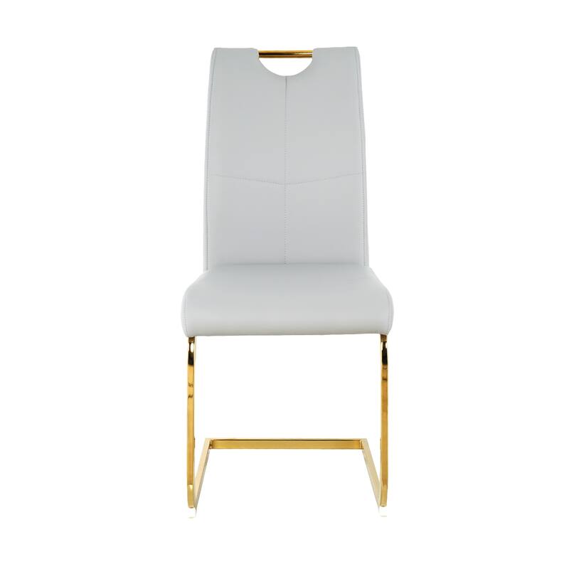 Modern Dining Chairs with Gold Metal Legs Set of 4