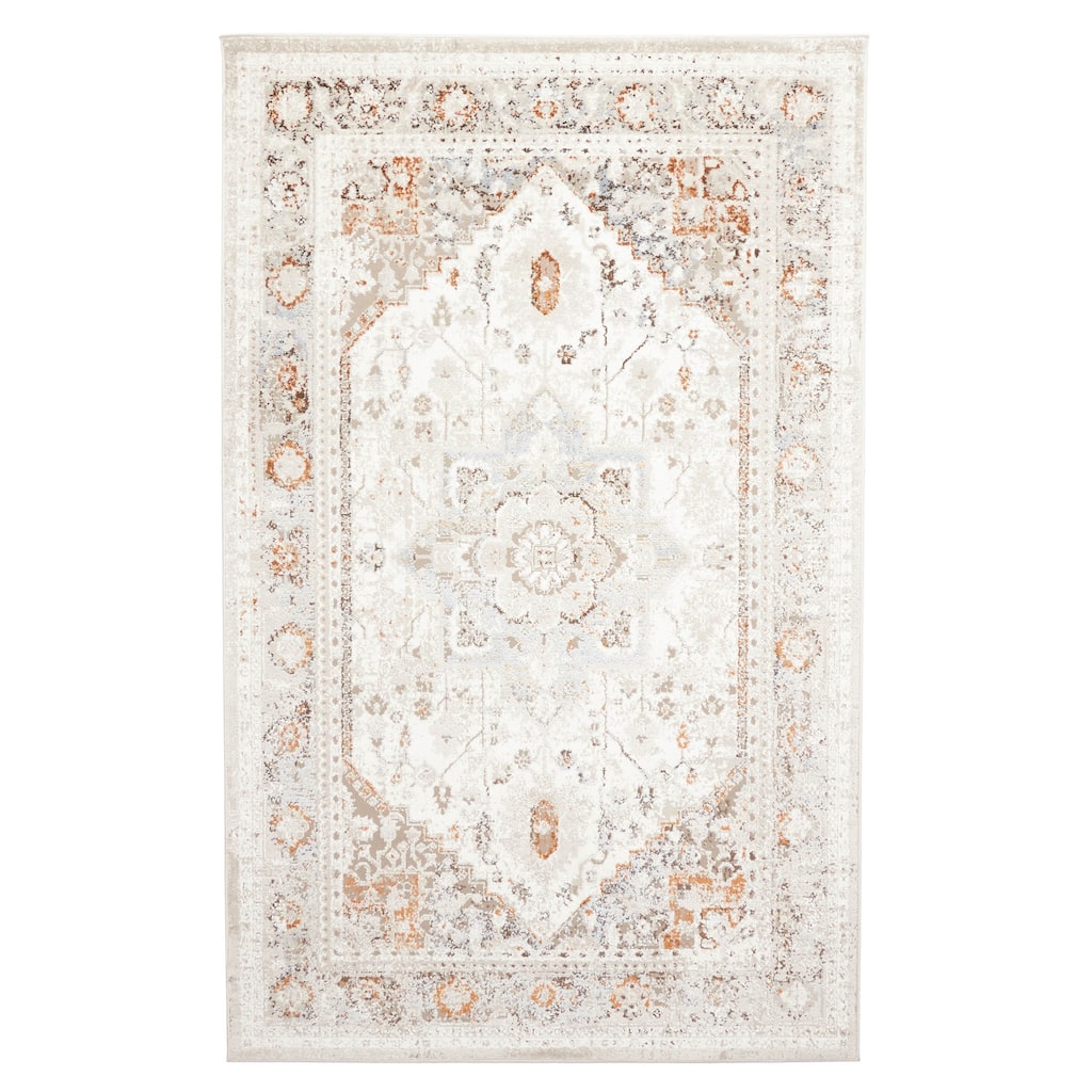 ECARPETGALLERY Machine Made Paradox Ivory Area Rug