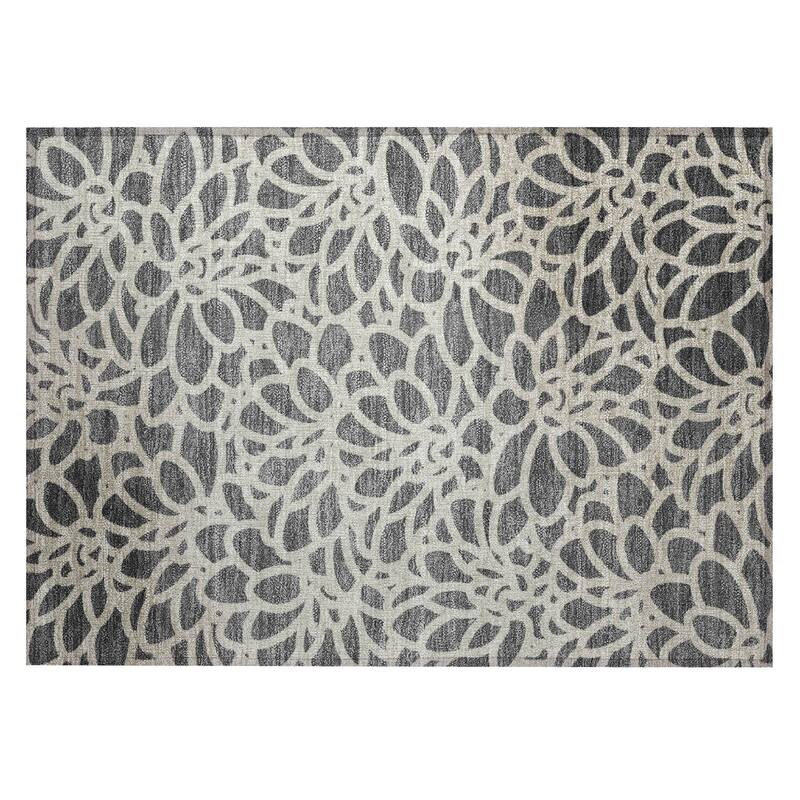 Machine Washable Indoor/ Outdoor Floral Craze Chantille Rug