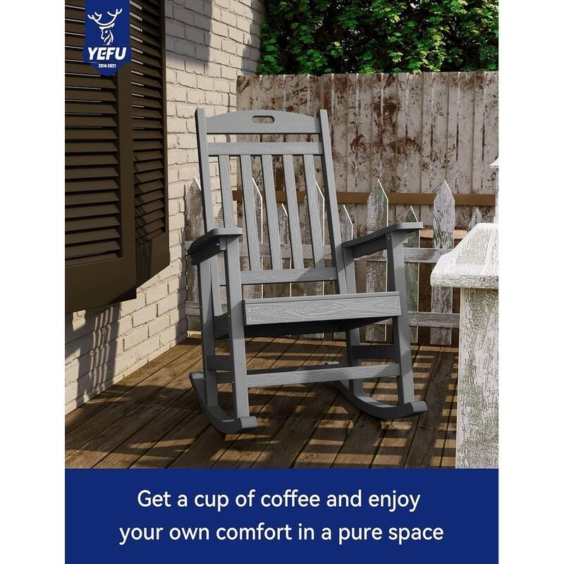 WINSOON All Weather Outdoor Rocking Chair, Set of 2