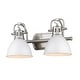 preview thumbnail 30 of 56, Duncan 2-Light Bath Vanity Pewter with Matte White Shades