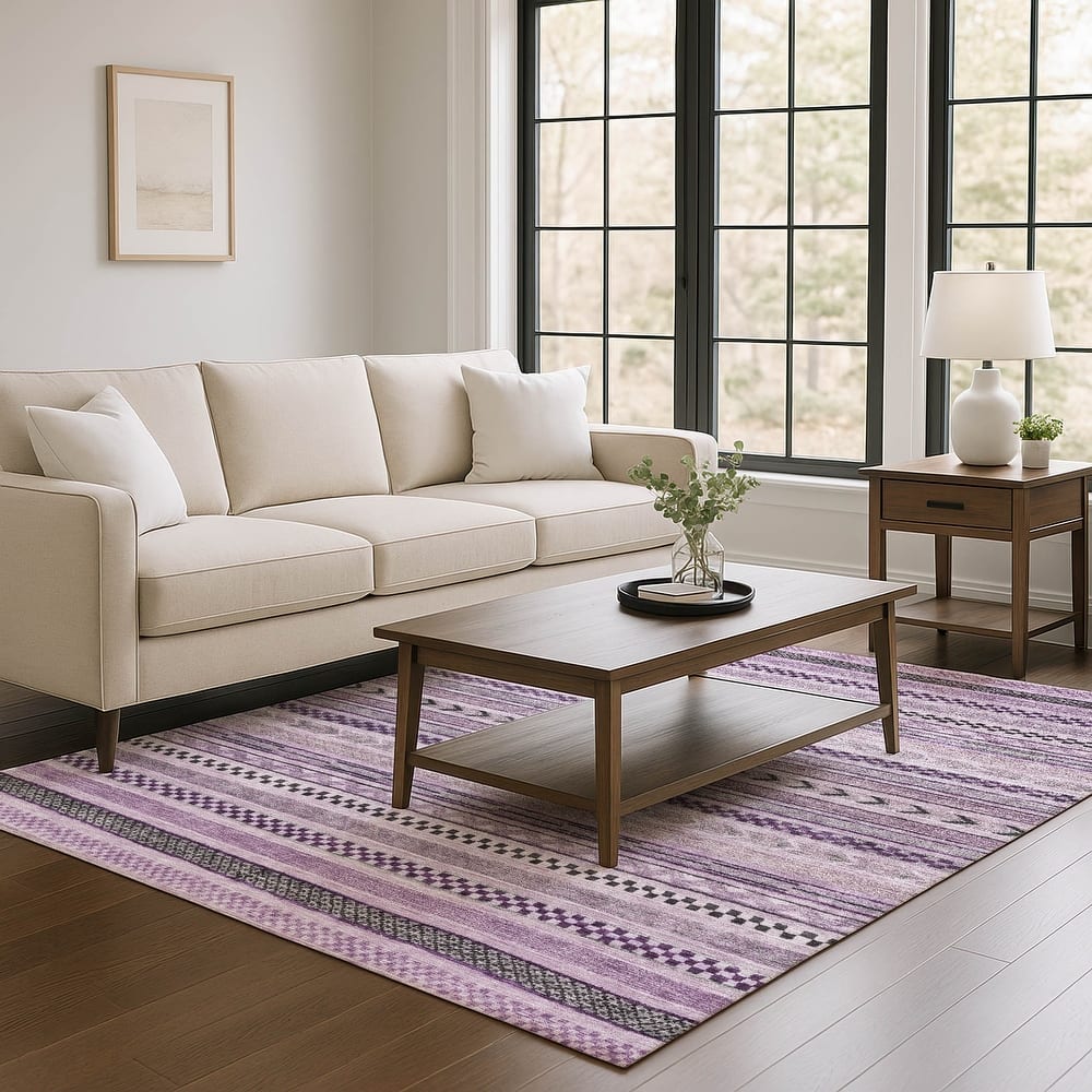 Premium Washable Super Soft Boho Stripes Mayfield Rug
