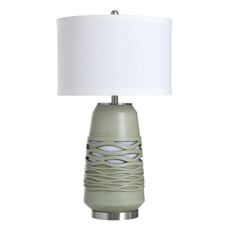 StyleCraft Liora Table Lamp - Avignon Green, White