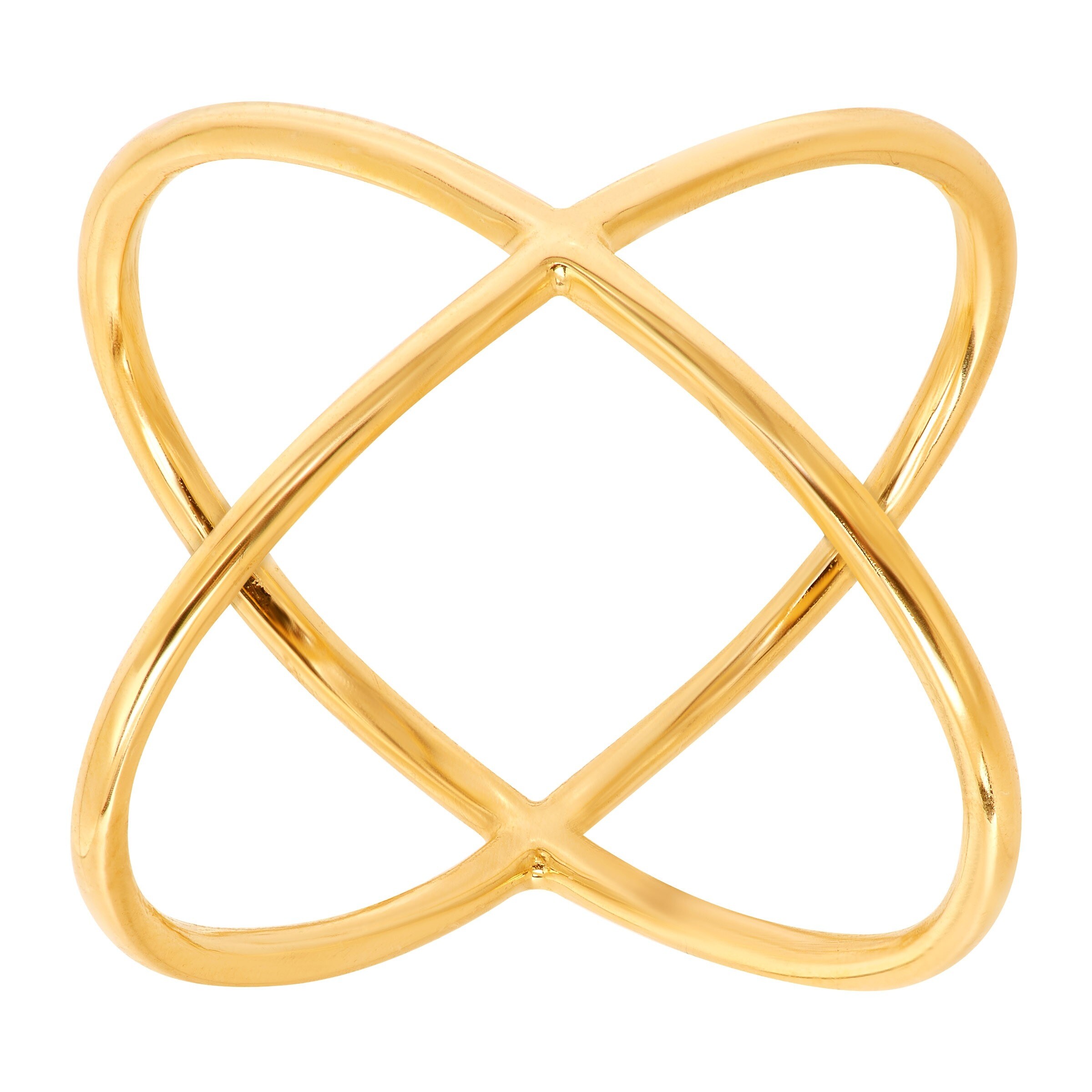 Shop Eternity Gold Criss Cross X Ring In 14k Gold Yellow