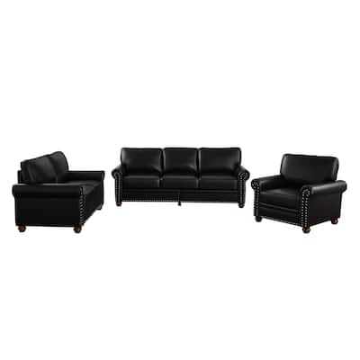 Multi Color PU Leather Sectional Sofa Set & Storage Couch, 1+2+3 Seat