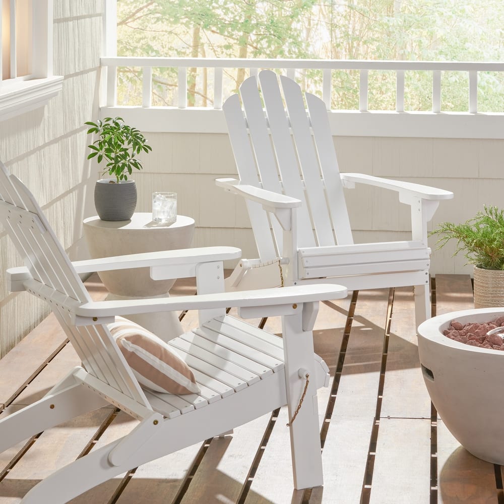 Hollywood Outdoor Outdoor Acacia Wood Foldable Adirondack Chairs (Set of 2) by Christopher Knight Home
